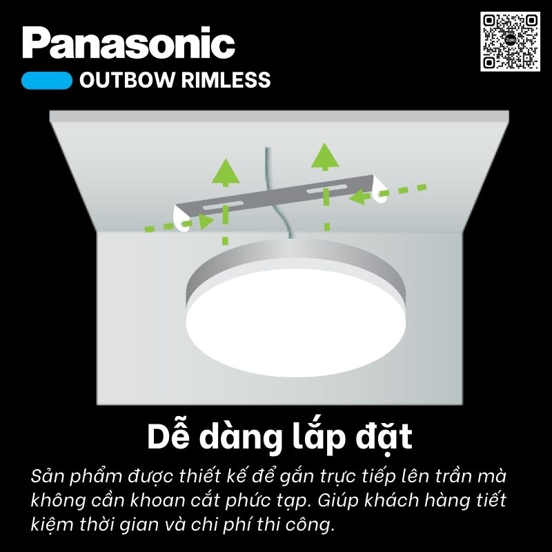 Panasonic - Đèn Ốp Trần Tràn Viền Outbow Rimless